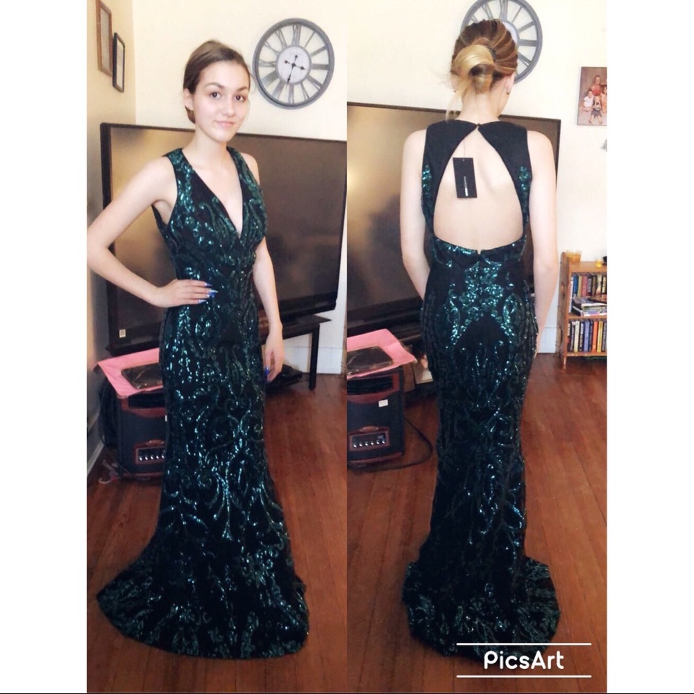 Teal/emerald green New fashion nova prom dress